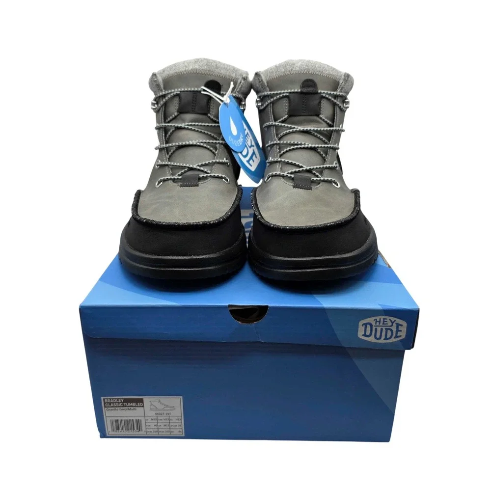 Hey Dude Bradley Classic Tumbled Hiking Boots Men's Size 13 Granite Grey NWT